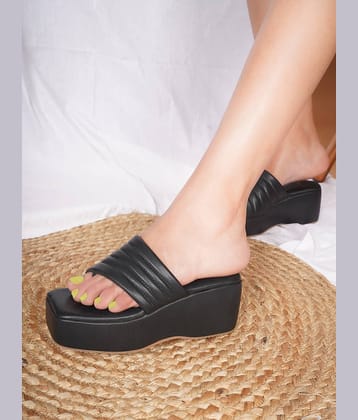 JM Looks Black Women's Slip On Heels