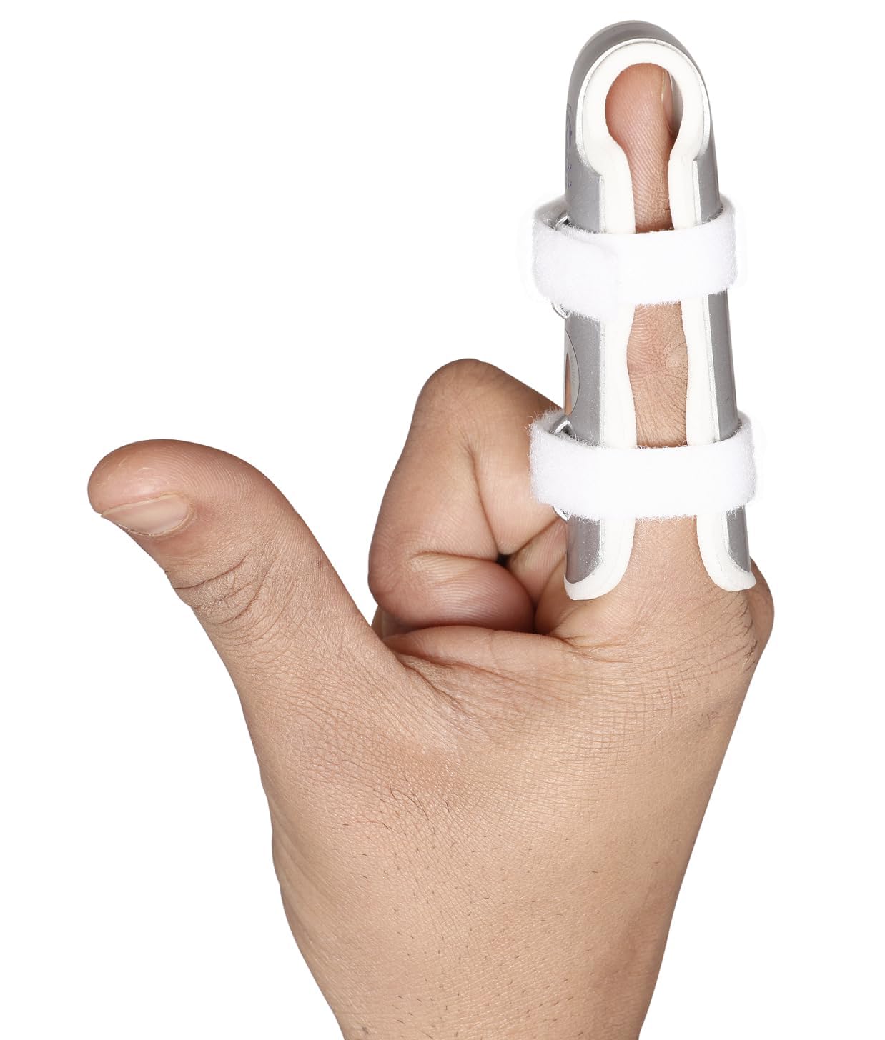Helrdx Orthotics Mallet Finger Splint, Silver, Universal Size (Finger Cot - Medium)