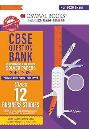 Oswaal CBSE Question Bank Chapterwise and Topicwise SOLVED PAPERS Class 12 Business Studies For Exam 2026 New Edition - 3 April 2025