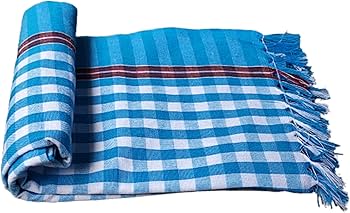 Dark blue Checkered Cotton Bath Towel