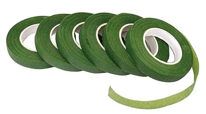 6 Rolls Green Florist Tape for Flower Arrangements, 1/2 Inch by 30 Yards Each 6 Rolls Green Florist Tape for Flower Arrangements, 1/2 Inch by 30 Yards Each