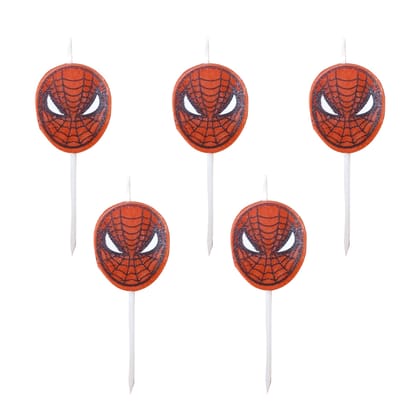 Spiderman Theme Birthday Candles - 5PC