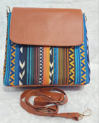 Blue Jute Sling Bag