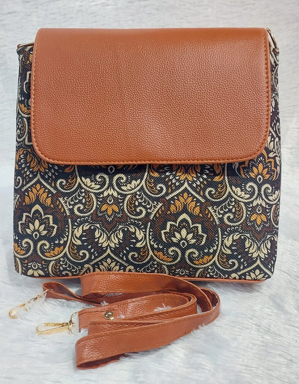 Grey Jute Sling Bag