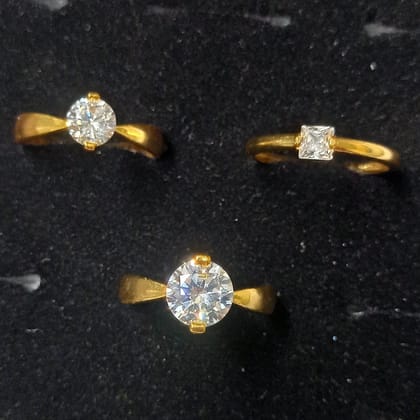 Charming Gold Plated Ring Set Set of 3 Trendy Rings for Women & Girls Angothi | Women Ring