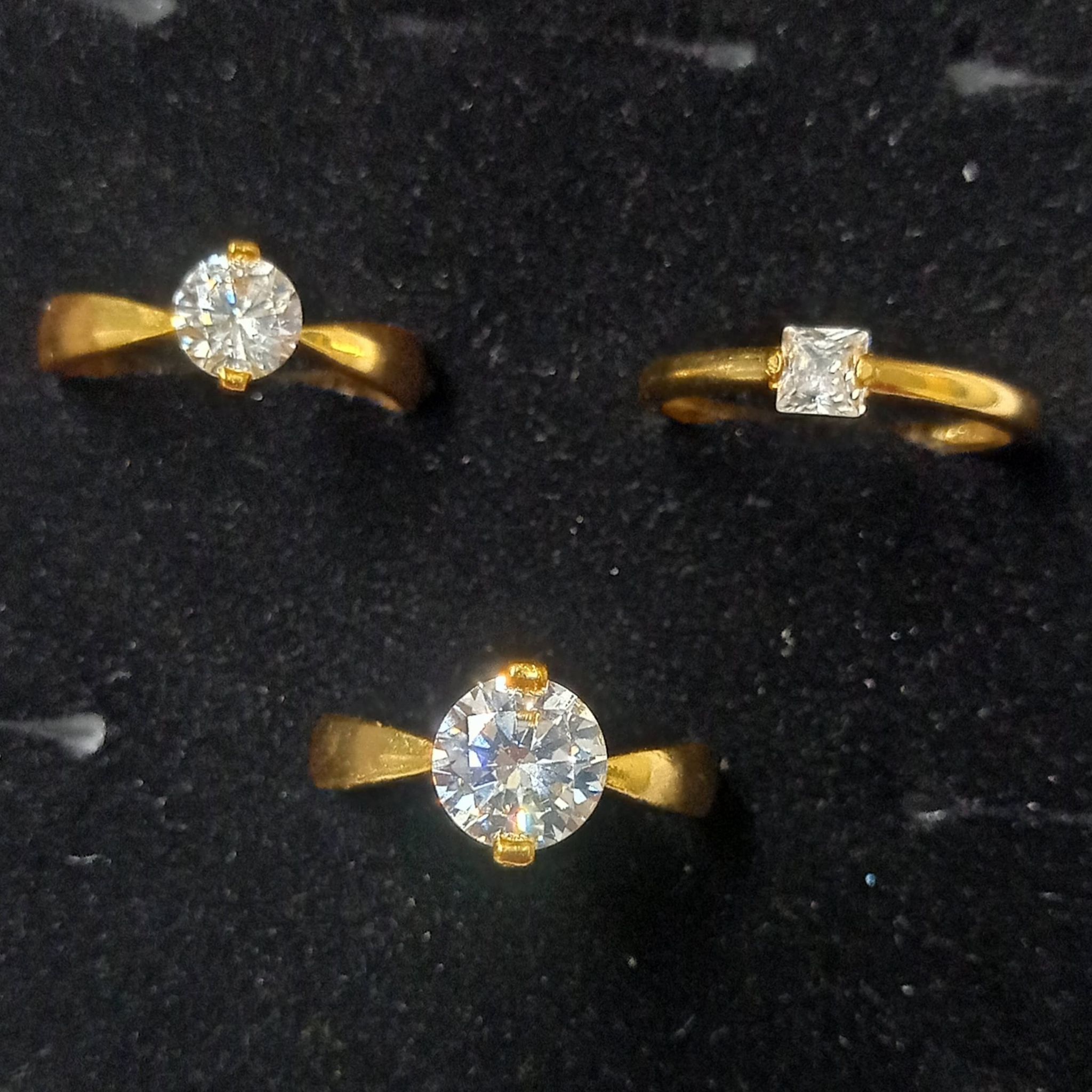 Charming Gold Plated Ring Set Set of 3 Trendy Rings for Women & Girls Angothi | Women Ring