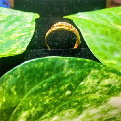 Stylish Gold Plated Alloy Ring for Women – Sparkling Zircon Stone, Adjustable Size Jewelry