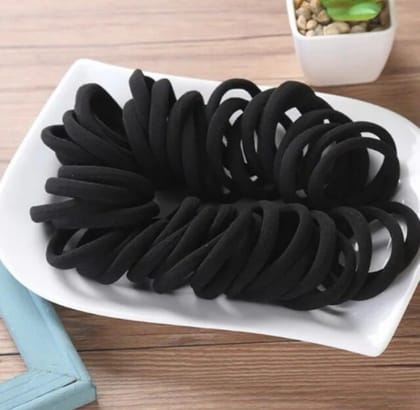 Black Rubber Hair Ties for Women & Girls Black Rubber Hair Ties for Women & Girls