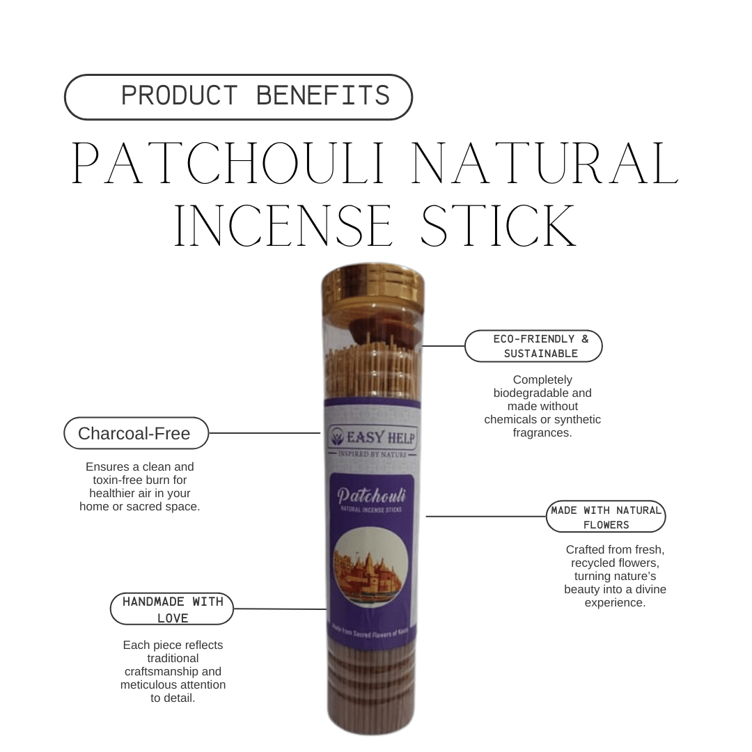 Patchouli Incense Sticks – Natural, Handcrafted, Charcoal-Free