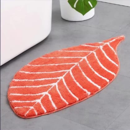 Bath Mat, Leaf Shape, Super Soft and Absorbent, Non-Slip, Washable, for Bathroom, Bedroom, Living Room,