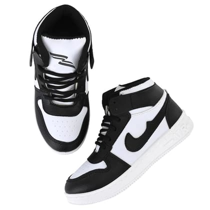 Unisex Basketball Shoes High Top Sneakers for Men and Women - Black and White Unisex Basketball Shoes High Top Sneakers for Men and Women - Black and White
