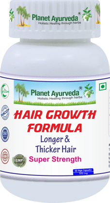 Planet Ayurveda Hair Growth Formula - Longer & Thicker Hair, Super Strength - 60 Capsules Planet Ayurveda Hair Growth Formula - Longer & Thicker Hair, Super Strength - 60 Capsules