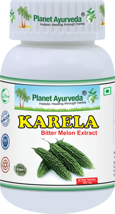 Planet Ayurveda Karela (Bitter Melon Extract) - 60 Veg Capsules Planet Ayurveda Karela (Bitter Melon Extract) - 60 Veg Capsules