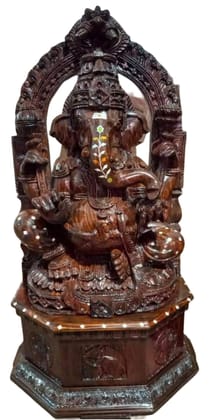 Hand-Carved Wooden Ganesha Wall Hanging Sculpture Hand-Carved Wooden Ganesha Wall Hanging Sculpture