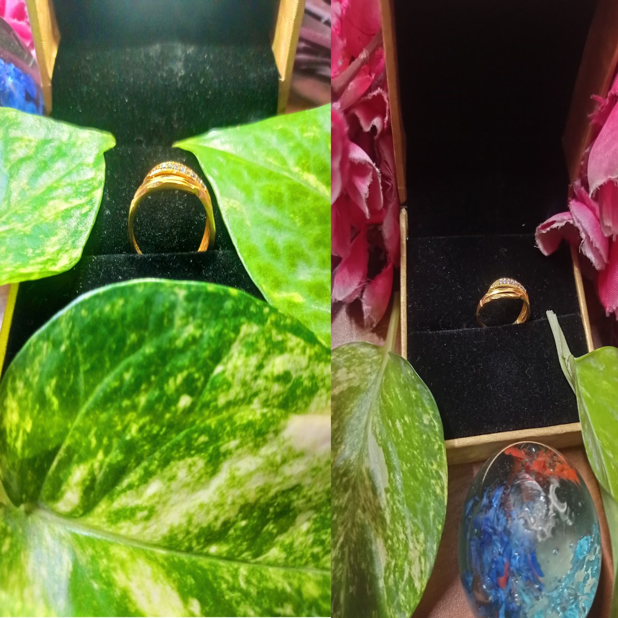 Charming Gold Plated Zircon Ring for Women – Adjustable Size, Elegant & Trendy Jewelry