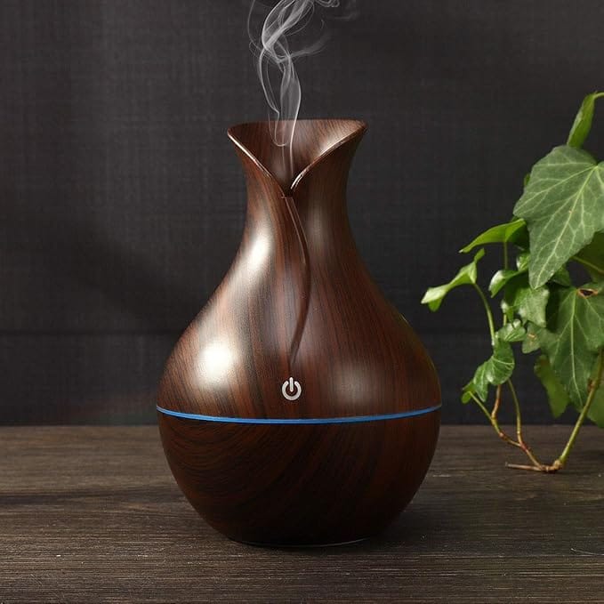 PURE AROMA Pot Shape 2-in-1 Cool Mist Humidifier & Essential Oil Diffuser with Colorful Ambient Lighting