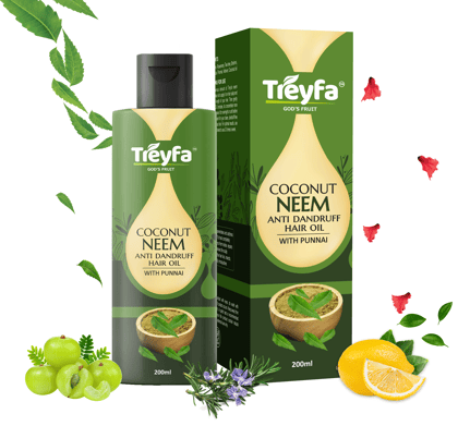 Treyfa Coconut Neem anti dandruff oil for dandruff & lice free strong silky hair(*200ml)