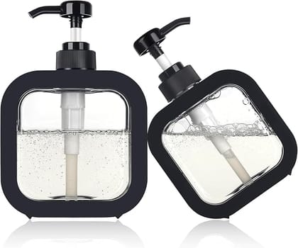 Hand wash Dispenser Bottle Refillable Soap Dispenser for Bathroom Kitchen (Pack of 1) (Black)