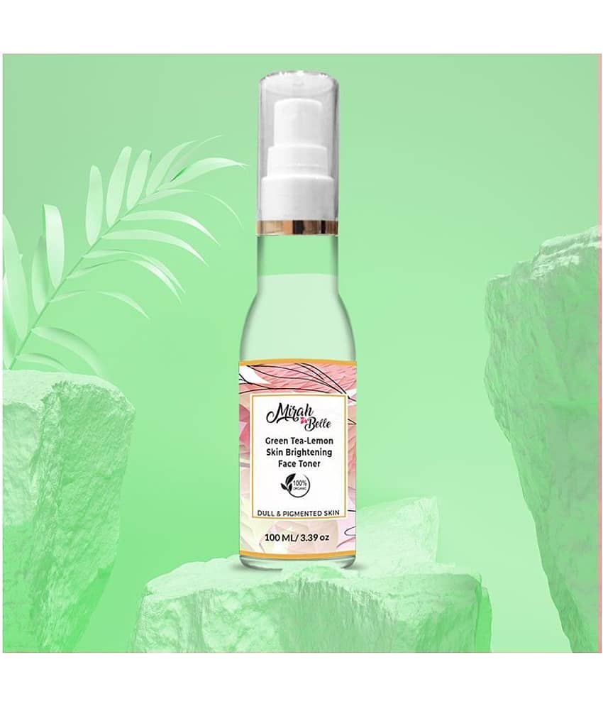Mirah Belle Skin Brightening Face Toner - Green Tea and Lemon - Paraben Free Astringent 100 mL