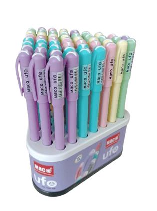 Maco UFO Ballpoint Pen Tumbler of 50| Sleek Body & Minimalistic Design | Smooth Writing Ball Pen (Pack of 50, Ink Color - Blue) Maco UFO Ballpoint Pen Tumbler of 50| Sleek Body & Minimalistic Design | Smooth Writing Ball Pen (Pack of 50, Ink Color - Blue)