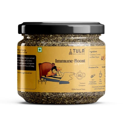 TULA Wellbeing Immune-Boost Infusion | 100% Natural Herbs | Functional Tea with Cinnamon, Turmeric & Black Pepper | Boosts Immunity & Metabolism | 100g (50 Servings)