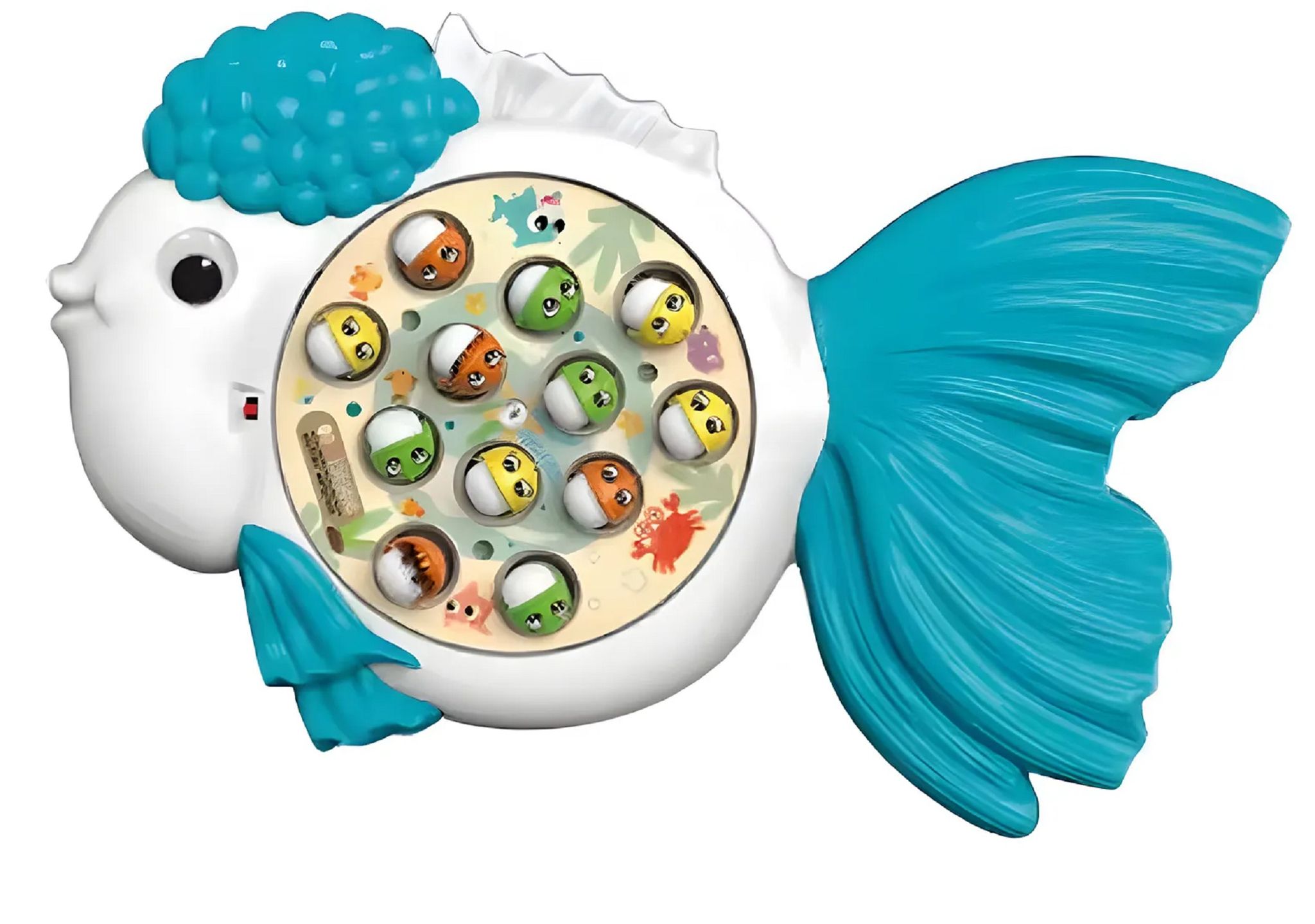 KTRS ENTERPRISE Electric Goldfish Shape Fishing Tray Rotation Fishing Game Toys Interactive Fish Catching Set for Kids with Music