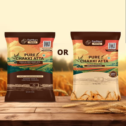 FarMart Pantry Pure Chakki Atta | 10 Kg | 100% Whole Wheat Atta | Rich in Protein & Fibre | 100% Pure & Natural FarMart Pantry Pure Chakki Atta | 10 Kg | 100% Whole Wheat Atta | Rich in Protein & Fibre | 100% Pure & Natural