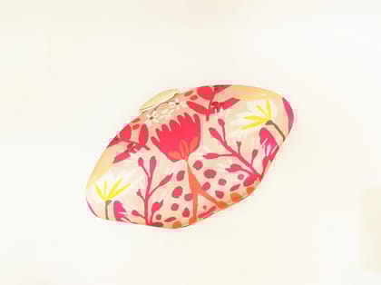 Women's Floral Satin Clutch Bag with Gold Clasp hand bag