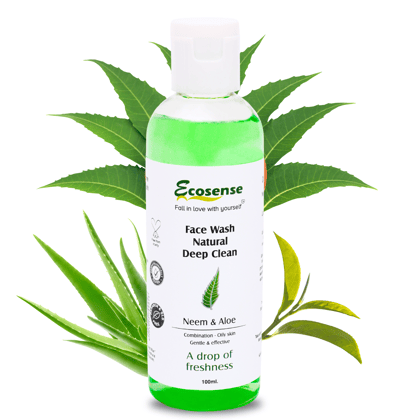 Ecosense Neem & Aloe Vera Face wash with Tea Tree Extract for Acne & Pimples | Detoxifies Skin | Purifies for Glowing Skin Face Wash (100 ml) Ecosense Neem & Aloe Vera Face wash with Tea Tree Extract for Acne & Pimples | Detoxifies Skin | Purifies for Glowing Skin Face Wash (100 ml)