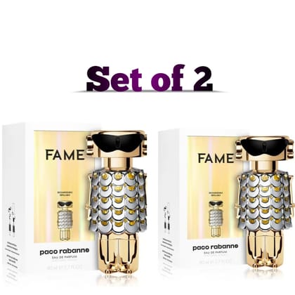 Paco Rabanne Fame Eau De Parfum 80ml for Women Set of 2 - Bold & Iconic Scent