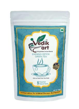 Evening Detox Green Tea - 100% Natural Ayurvedic Tea for Weight Loss, Digestion, and Detoxification - No Preservatives, No Artificial Flavors Evening Detox Green Tea - 100% Natural Ayurvedic Tea for Weight Loss, Digestion, and Detoxification - No Preservatives, No Artificial Flavors