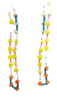 Handcrafted Decorative Woolen Door and Wall Hanging Decor/Home Decor/Diwali Gift - Pack of 2, 48 Inches Each