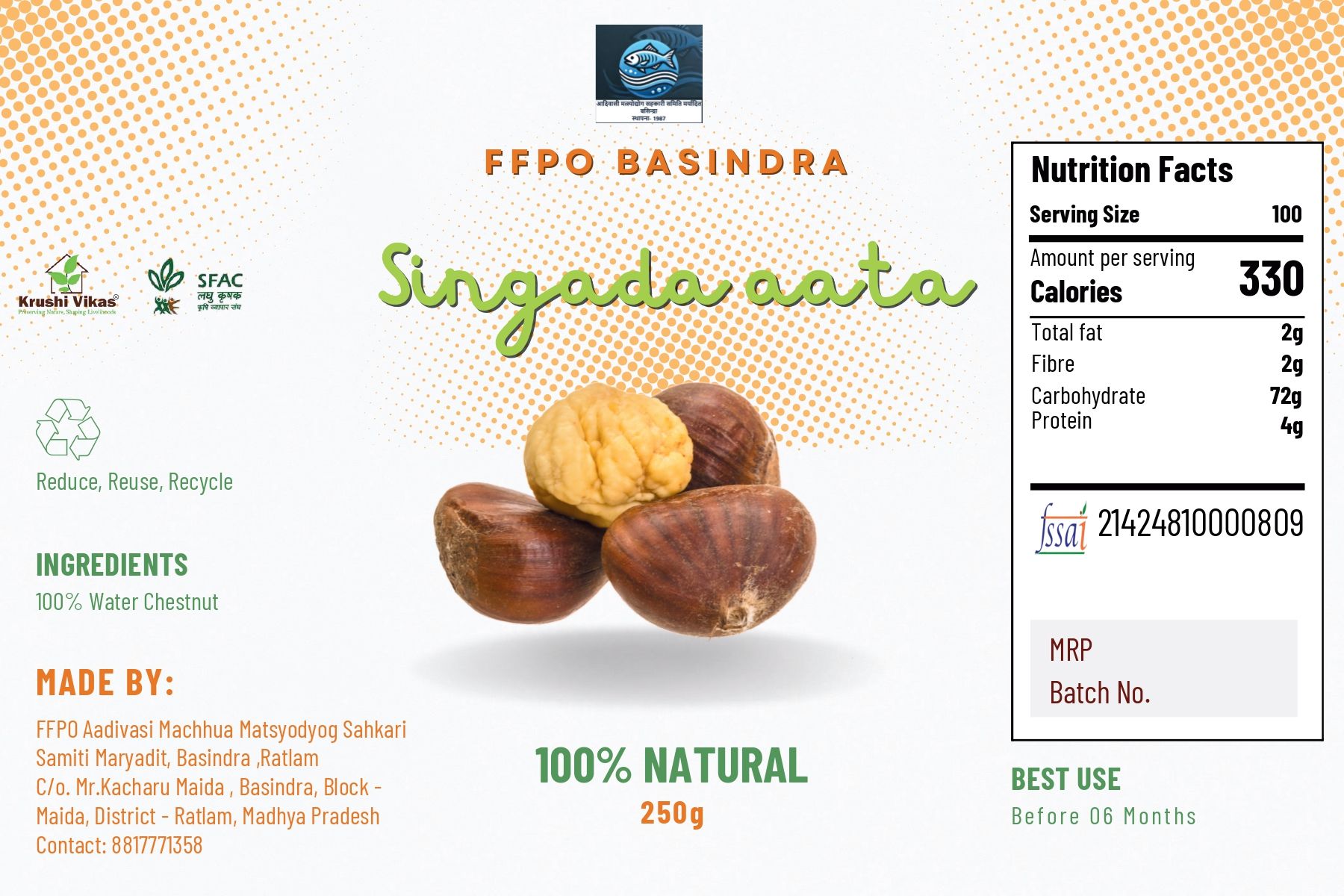 Singada Aata | 100% Natural | 250g
