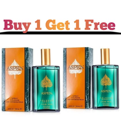 Aspen by Coty for Men Eau de Cologne 118ml - Fresh Woody Fragrance - Buy 1 Get 1 Free