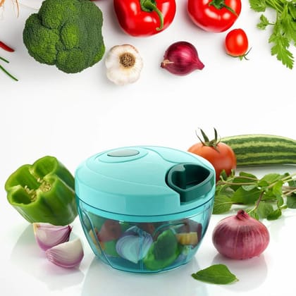 Vegetable 450 ml Round Quick Handy Dori Chopper with 3 Stainless Steel Blade a