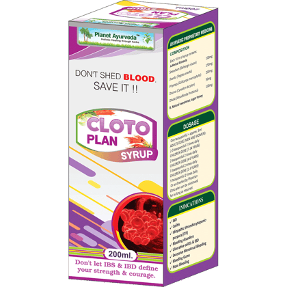 Planet Ayurveda Cloto Plan Syrup - 200ml [Pack of 3] - Ayurvedic Medicine for Bleeding Disorders, Ulcerative Colitis & IBD, Excessive Menstrual Bleeding, Bleeding Gums, Nose Bleeding