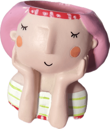 Girl Head Planter* Cute Head Planter* Indoor  Planter* Outdoor Planter