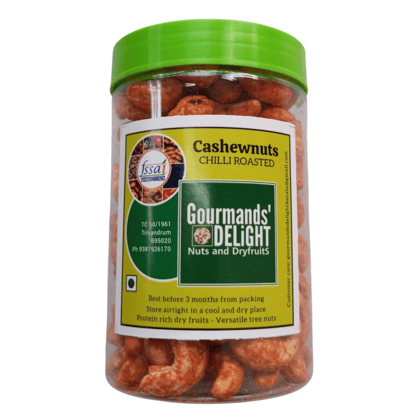 Gourmands' Delight - Chilli Roasted Cashewnuts (oil free) 500 gms