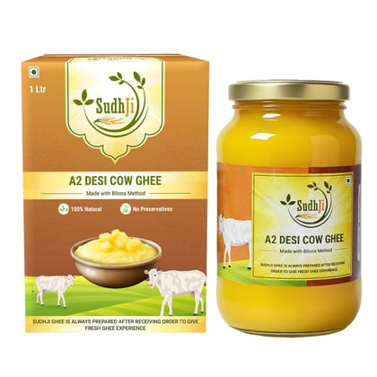 SUDHJI A2 Desi Cow Ghee | Traditional Bilona Method | Ayurvedic Ghrita