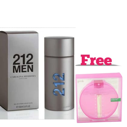 Carolina Herrera 212 EDT Men's Perfume 100ml Fragrance With Free Opium Pink 100ml