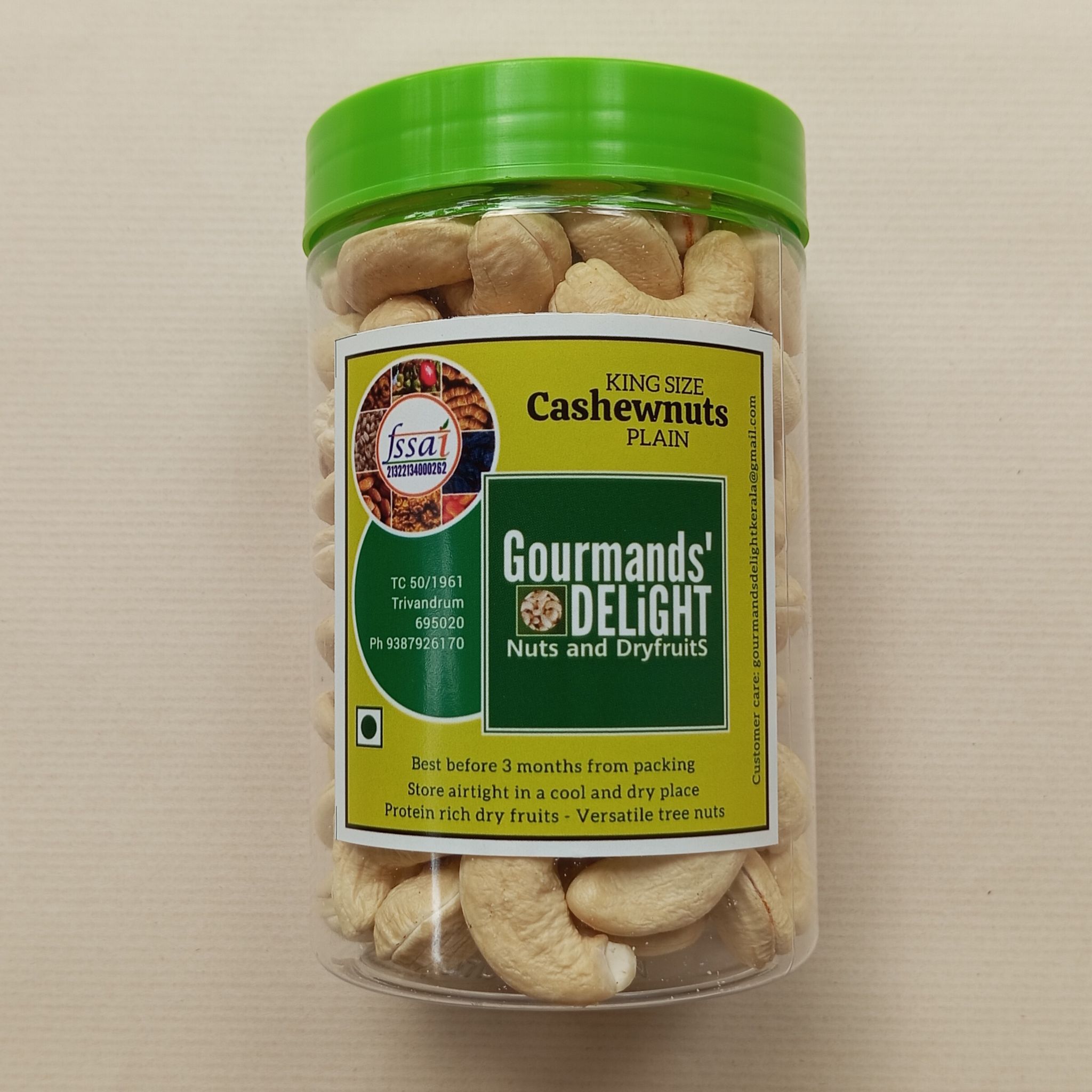Gourmands' Delight - King Size Plain Cashewnuts 400 gms