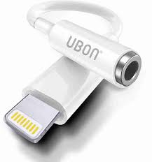 UBON 3.5mm Jack Audio Adapter for iPhone 14 13 12 11 Pro Max XR XS X 8 7 Plus SE 2020/2016, iPad iPod - White