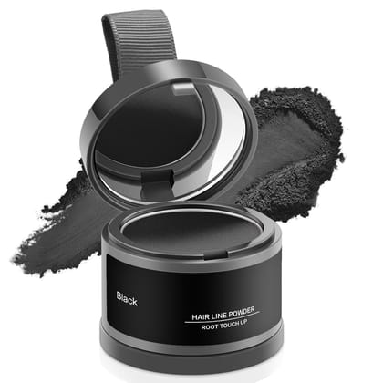 Natural Hairline Powder, Hair Shading Sponge Pen, Hairline Shadow Powder Stick, Quick Root Touch-Up Eyebrow Stamp Root Cover Up Hairline Powder Black Root Touchup(Black, 4G)