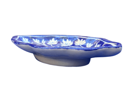 Unique Hand-Painted Ceramic Leaf-Shaped Dish