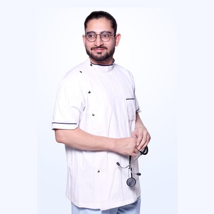 Dentist Apron | White Apron | Half Sleeves Apron | Lab Coat Apron | Unisex | Comfortable | Professionals use | Sizes(S-XXL)