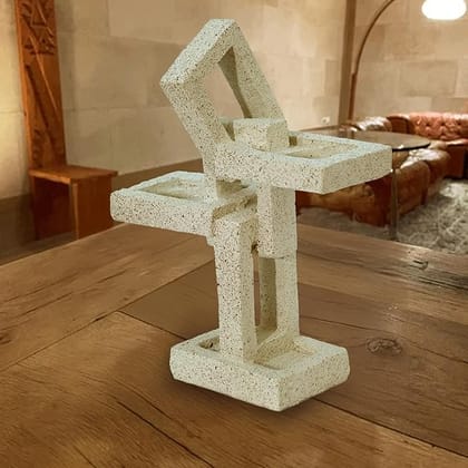 Unique Stoneware Sculpture - Handmade Abstract Home Decor - Modern Geometric Art Unique Stoneware Sculpture - Handmade Abstract Home Decor - Modern Geometric Art