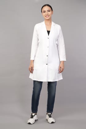  Women's White Lab Coat - Professional Medical Uniform Long Sleeve Doctor's Coat  