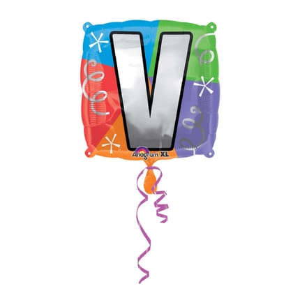 Letter V Quad Shaped Balloon - Helium Quality - 18 inches - 1PC
