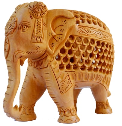 Hand-Carved Wooden Elephant Statue Small Size Gold Polish Decorate for Your Home, Office Table Decorative Gift Article Animal Showpiece Figurines (Set of 1 Piece) Hand-Carved Wooden Elephant Statue Small Size Gold Polish Decorate for Your Home, Office Table Decorative Gift Article Animal Showpiece Figurines (Set of 1 Piece)