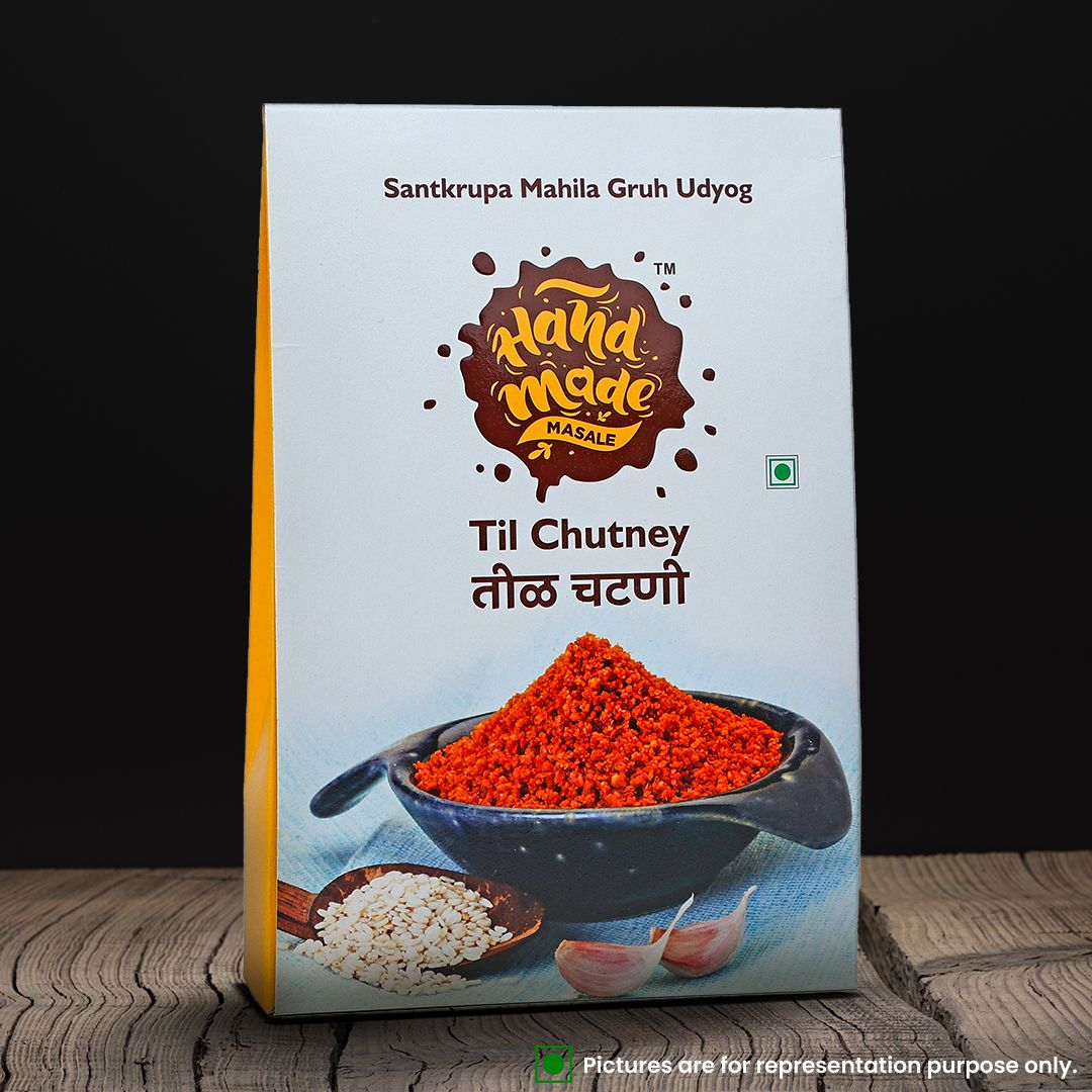 Handmade Masale Til Chutney - Authentic Indian Sesame Seed Chutney - Made with Fresh Ingredients - No Artificial Preservatives or Colors - Gluten Free - Vegan